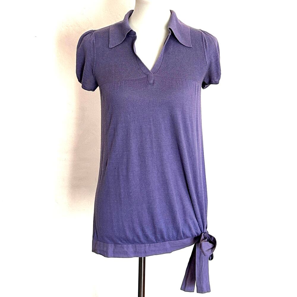 Vintage Y2KFor Joseph Vintage Knit Polo Top Periwinkle Side Tie Medium